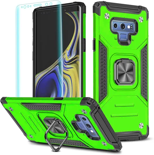 Vista 55 de YmhxcY Funda para Galaxy Note 8, funda para Galaxy Note 8 con protector de pantalla curvado 3D, fundas de grado armadura con soporte giratorio