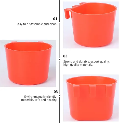 Vista 4 de ULTECHNOVO Vasos de alimentación para pájaros, 12 unidades, platos, pájaros, animales, jaula de alimentación, colgante, cacatúa, agua, animales