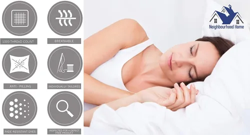 Vista 4 de Juego de sábanas de algodón egipcio puro de 1000 hilos y fundas de almohada – Sábanas de algodón egipcio tamaño individual – Sábanas de satén