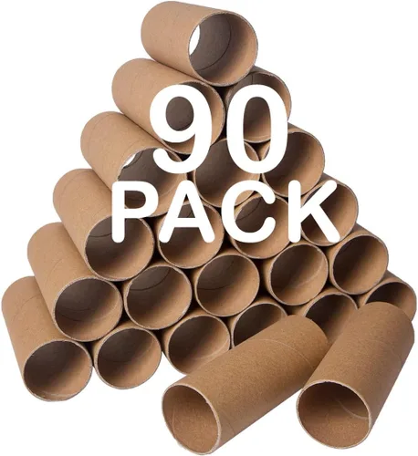 Vista 11 de Paquete de 120 tubos de cartón grueso para manualidades, rollos de manualidades, tubos redondos de cartón, tubos de manualidades, rollos de papel