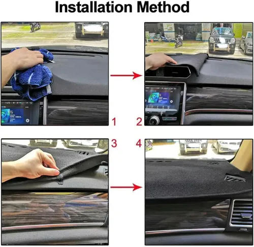 Vista 7 de KAYJAE Tapete para cubierta de salpicadero de coche, para Mazda CX-3 CX3 2016 2017 2018, RHD borde negro, antideslizante, cubierta de salpicadero