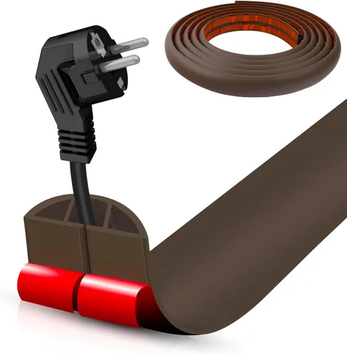 Vista 31 de Cubierta autoadhesiva para cables de suelo, gestión de cables de 3.3 pies, protector de tira de extensión para cables, evita tropiezos de cables
