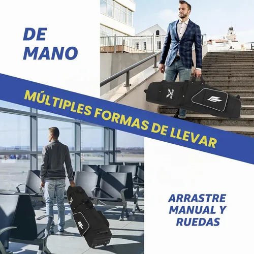 Vista 6 de Bolsa de viaje de golf Gofly para aerolíneas con ruedas, cremallera con candado y compartimento para zapatos, bolsa de viaje de golf