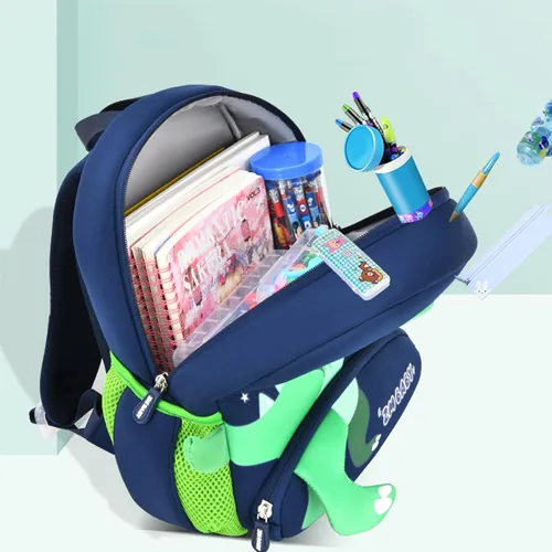 Vista 3 de PXLVR Mochila infantil para niños de 3 a 6 años, mochila de jardín de infantes de dinosaurio para niños y niñas, mochila preescolar, azul (Blue1)