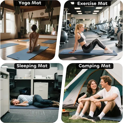 Vista 7 de Tapete de yoga antideslizante de TPE para mujeres y hombres, tapete de entrenamiento de doble cara de 72 x 24 pulgadas para gimnasio en casa