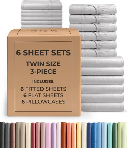 Vista 282 de Pack of 2, Twin Size 3 Piece Sheet Set - Breathable & Cooling - White