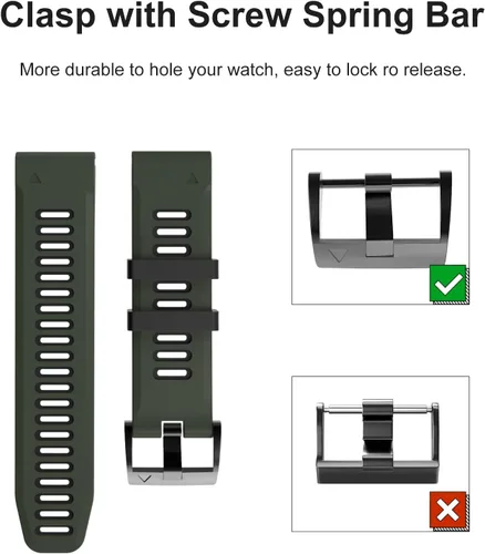 Vista 7 de OVERSTEP Correa de reloj compatible con Garmin Fenix 6, correa de repuesto de ajuste rápido de 0.866 pulgadas para reloj inteligente Fenix 6