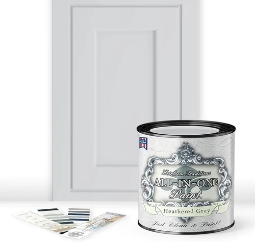 Vista 206 de Pintura TODO EN UNO, Abbey (gris cálido), Muestra de 8oz - Pintura duradera para gabinetes y muebles. Imprimación y capa superior incorporadas,