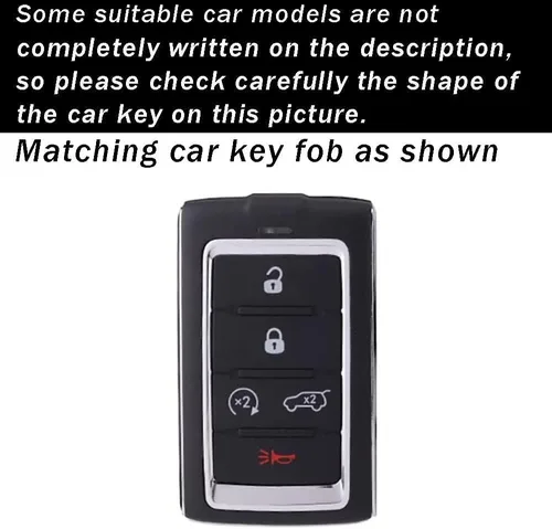 Vista 2 de ontto Funda para llave de coche de 5 botones para Jeep Wagoneer 2022 2023 para Grand Cherokee L