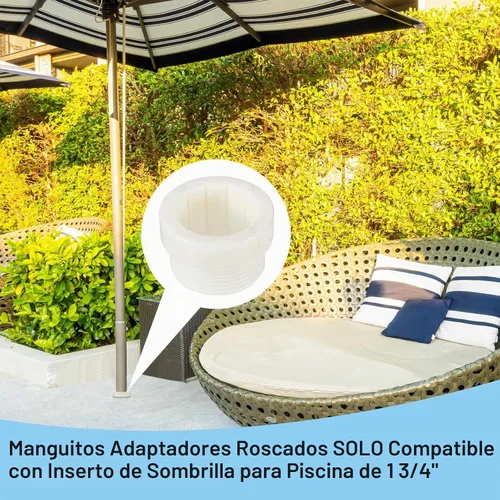Vista 7 de Thyle Funda adaptadora para estabilizador de sombrilla de piscina, 2 Blanco