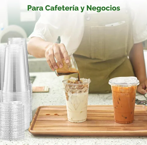 Vista 8 de Glotoch Express - Vasos de plástico con tapas para sorber sin pajilla, 24 onzas, 100