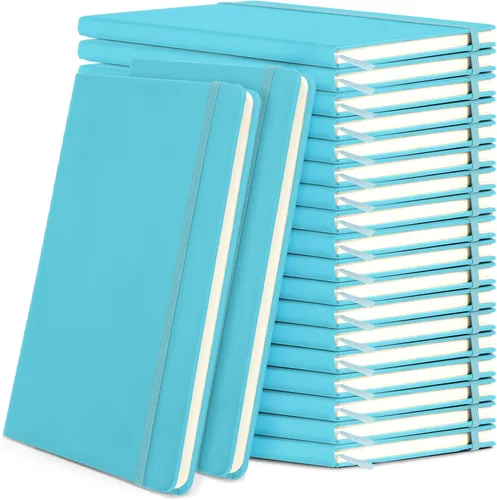 Vista 19 de Honoson 20 Pack Lined Journal Notebooks A5 Hardcover Executive Notebook 5.5" x 8.3" PU Leather Wide Ruled Journals Bulk with Elastic Band for Home