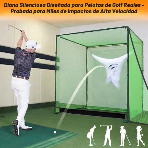 Vista 8 de Gagalileo 7x7x7FT Golf Driving Cage with Steel Frame and Quiet Target