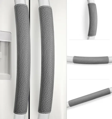 Vista 19 de Fundas para manija de puerta de refrigerador, 5 PCS, fundas ajustables para manijas de electrodomésticos, mantén tu cocina limpia, protector