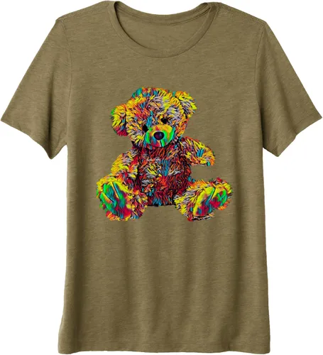 Vista 7 de Lindo oso de peluche de peluche camiseta premium, Negro