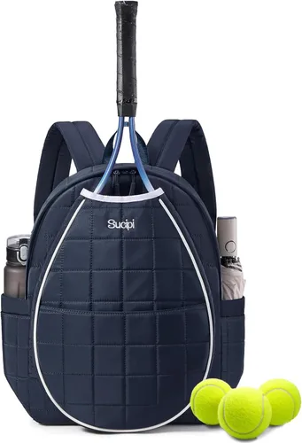 Vista 20 de Sucipi Bolsas de tenis para mujeres, Mochila bolsa acolchada para raqueta de tenis para raqueta de tenis, palas de pickleball, bádminton