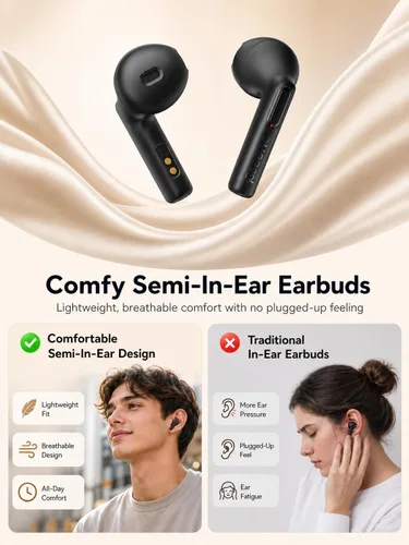 Vista 3 de Auriculares Bluetooth inalámbricos verdaderos: auriculares Bluetooth ultraligeros para comodidad durante todo el día, auriculares TWS impermeables