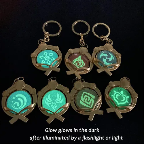 Vista 7 de Genshin Impact Vision - Llavero luminoso para proyectos de juego caliente accesorios para cosplay