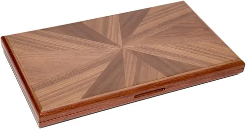 Vista 4 de Gramercy Park Deluxe - Juego de backgammon de madera de nogal de 19 3/4