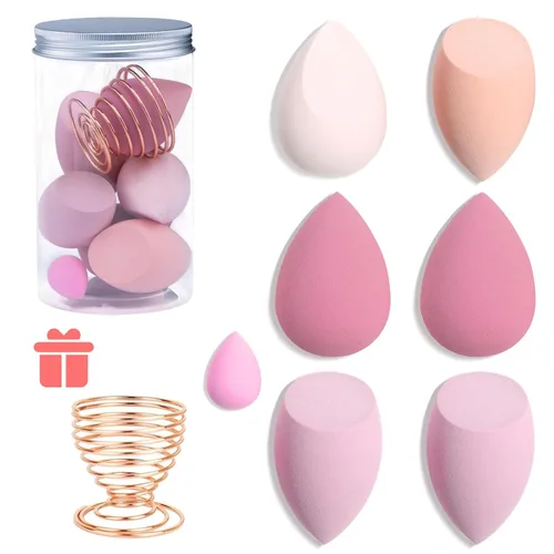 Vista 8 de Makeup Sponges Set - Beauty sponges Blending Blenders with 1 Holder and Egg Case, Flawless for Cream, Powder and Liquid (Green, 4Pcs+1Holder+ case)