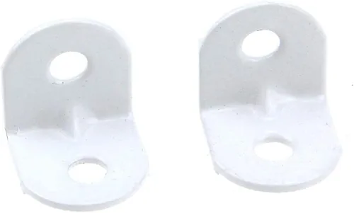 Vista 4 de Coshar 20 soportes de hierro en L para juntas de ángulo recto, soportes resistentes para estantes flotantes, mesa de madera, color blanco