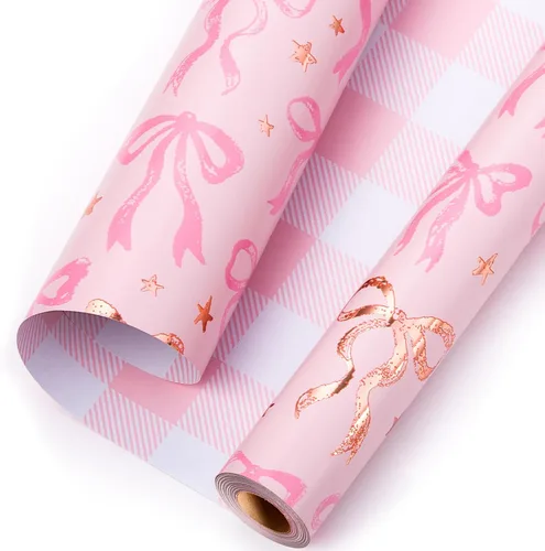 Vista 14 de MAYPLUSS Rollo de Papel de Regalo, Papel de Regalo con Bandera a Cuadros Azul y Blanco, Papel de Regalo Reversible para Patinadores y Carreras