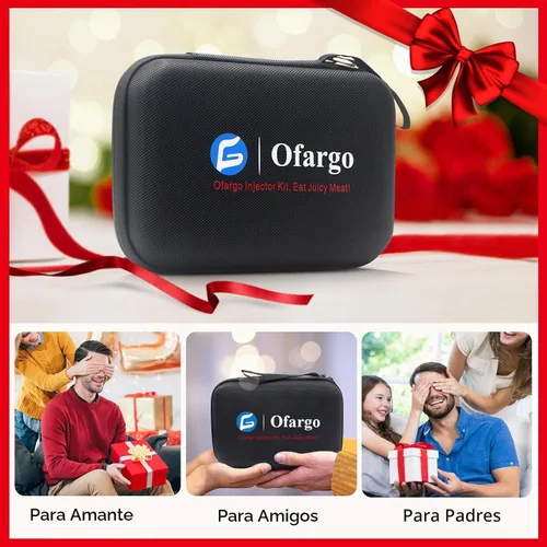 Vista 8 de Ofargo Jeringa Inyectora de Carne de Acero Inoxidable con 4 Agujas de Marinado y Estuche de Viaje para Parrilla Ahumadora de BBQ, regalos