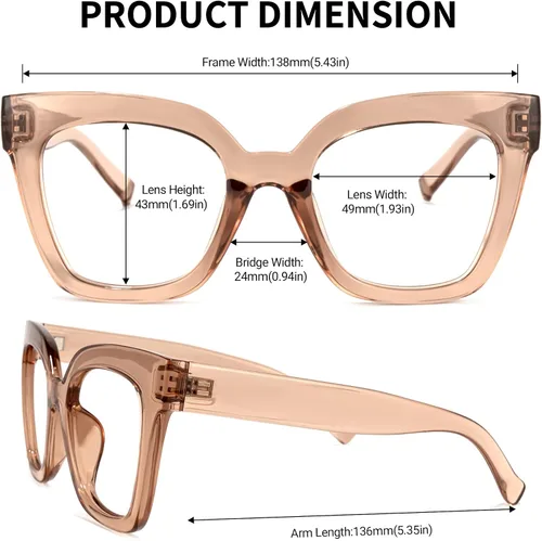 Vista 32 de Zeelool Gafas de luz azul para mujer de moda de tira cuadrada de moda gafas de computadora gafas antifatiga ocular Malcolm JGA000269-22B