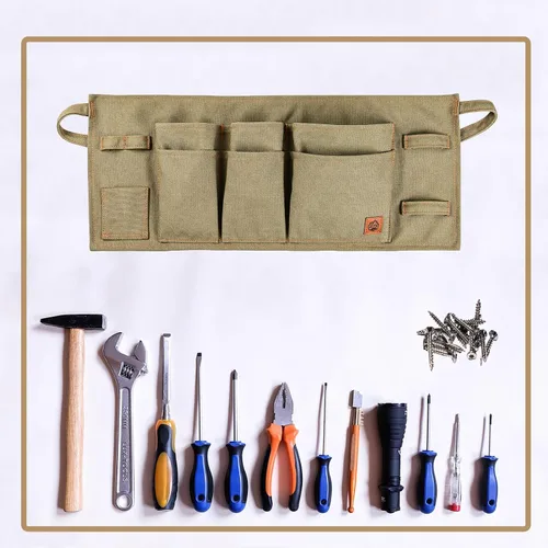 Vista 4 de MAKALU Canvas Waist Tool Apron/Waist Utility Apron/Carpenter Waist Apron