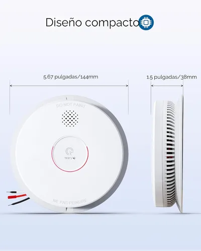 Vista 8 de SITERWELL Detector de humo fotoeléctrico alarma de humo 9V batería
