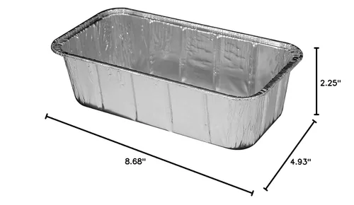 Vista 4 de Handi-Foil Molde de pan de papel de aluminio de 2 libras con tapa de cúpula alta de plástico transparente, paquete de 50 (50 juegos)