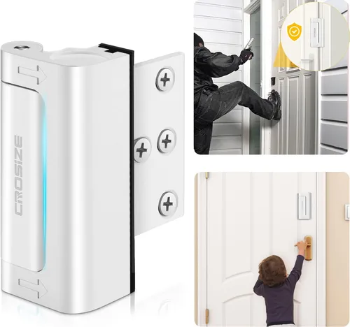 Vista 15 de Cerradura de seguridad para puertas del hogar, cerradura de refuerzo de metal mejorada, cerradura de seguridad para puertas de 3 pulgadas que
