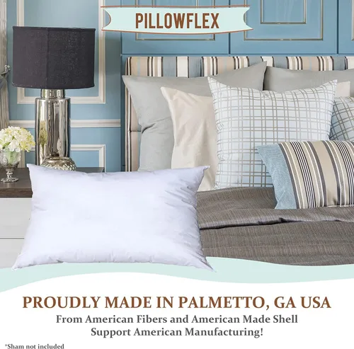 Vista 3 de Pillowflex Relleno de almohada de poliéster de alta calidad, 12 x 16 pulgadas, forma de almohada rectangular, lavable a máquina, soportes suaves