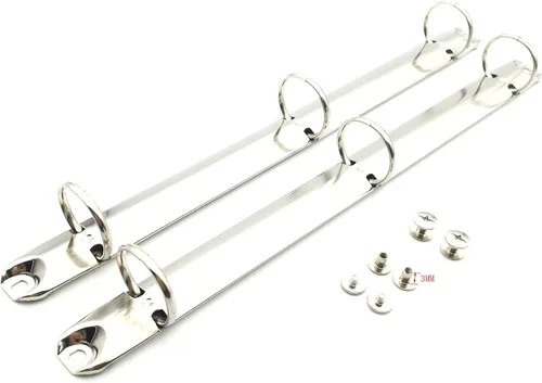 Vista 10 de 2 piezas de mecanismo de carpeta de 3 anillas de metal tamaño carta estándar, kit de reemplazo, 3 anillos en O, peines de encuadernación de hojas