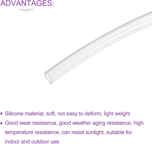Vista 5 de DMiotech 5/64" ID x 1/8" OD, 3.28 pies de largo PA6 Nylon Acuario Tubo de Aire Manguera de Tubo de Nylon Neumático Transparente para Sistema