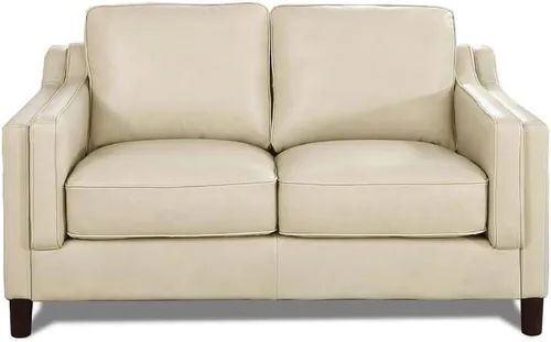 Vista 38 de Hydeline Bella - Juego de sofá y sofá biplaza de cuero de grano superior, coñac, plumón, espuma viscoelástica y asientos de resortes