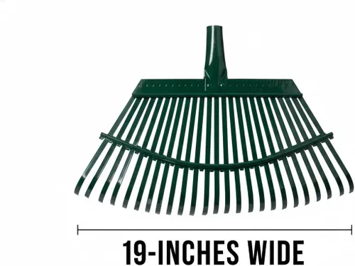 Vista 2 de Rastrillo de césped 1A, cabeza de acero de 19 pulgadas con mango de aluminio de 48 pulgadas