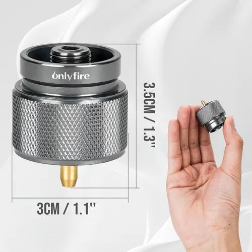Vista 2 de Adaptador de gas propano de 1 LB para estufa de camping, estufa de mochilero, GS316 Backpacking Stove Convertor, Input EN417 Lindal Valve Output