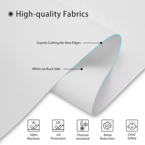 Vista 3 de Changshade Persianas enrollables opacas personalizadas, persianas enrollables con cenefa, oscurecimiento de la habitación, sin cables, con Blanco