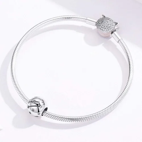 Vista 5 de Abalorio de constelación de plata de ley 925 con piedra natal para pulsera Pandora, regalo para aniversario, cumpleaños, Navidad