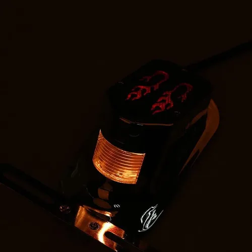 Vista 2 de Flame Fire - Luz trasera de freno compatible con H-D Cafe Racer Bobber Chrome USA