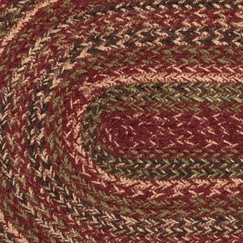 Vista 4 de VHC Brands Cider Mill - Alfombra de yute primitivo a rayas rojas de medio círculo, decoración de 16.5 x 33 pulgadas