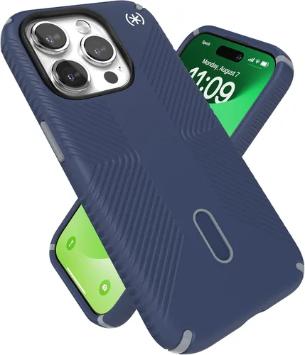 Vista 9 de Funda MagSafe Speck para iPhone 15 Pro - Protección contra caídas y de cámara, ClickLock antideslizante, compatible con carga inalámbrica, se adapta