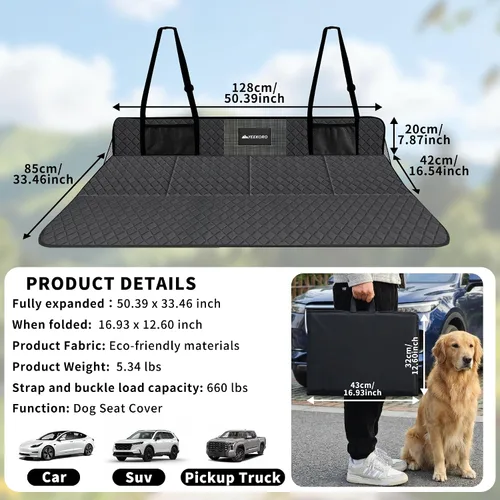 Vista 2 de Placa de extensión de asiento trasero de automóvil, extensor plegable de asientos traseros para dormir, aumenta el maletero de viaje y el espacio
