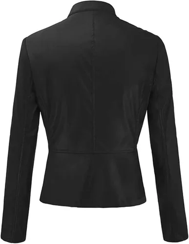 Vista 4 de Blazer largo para mujer, manga larga, frente abierto, chaqueta corta, chaqueta de traje, chaqueta superior, blazers para el trabajo casual