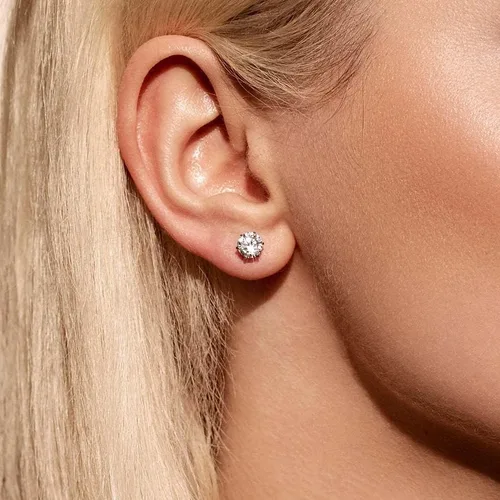 Vista 5 de Aretes colgantes de circonio cúbico ComfyEarrings de 14 pulgada con la respaldos planos de rosca muy cómodos