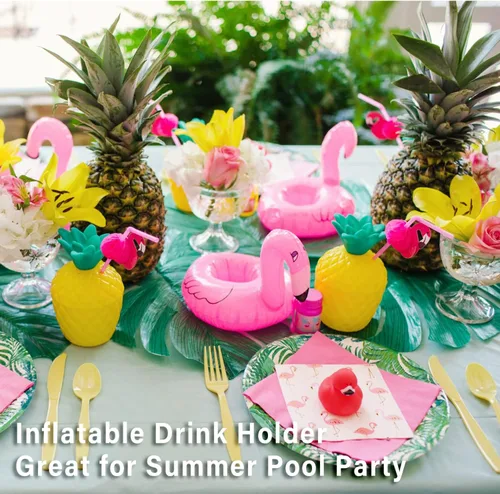 Vista 6 de LanMa Inflatable Drink Holders Bulk Pool Drink Floats Cup Holder for Swimming Pool Party 120 unidades.