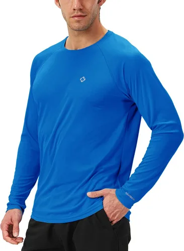 Vista 8 de NAVISKIN Camisas de protección solar UPF 50+ para hombre, de manga larga, de secado rápido, ligeras Negro