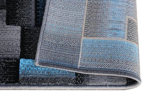 Vista 4 de Masada Rugs, Alfombra de Área Moderna Contemporánea, Azul Gris Negro (2 Pies X 3 Pies) Tapete