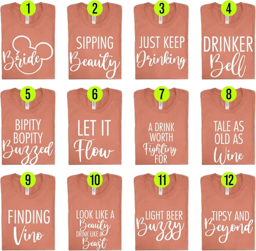 Vista 7 de Sipping Beauty - Camisa de despedida de soltera, Bipity Bopity Dama de honor, regalo de fiesta nupcial, regalo de fiesta de boda, color negro